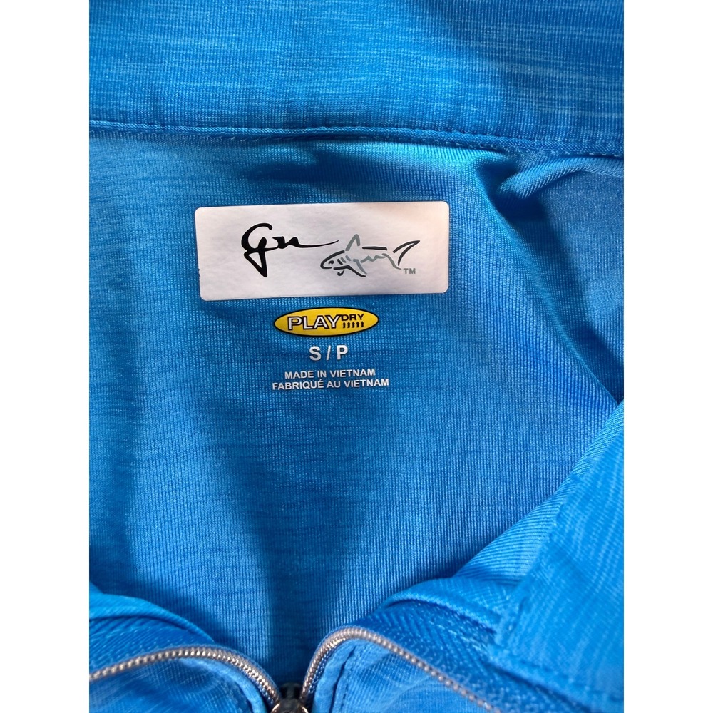 Greg Norman Play Dry Womens Small Blue Space Dye 1/4 Zip Pullover Golf Top S